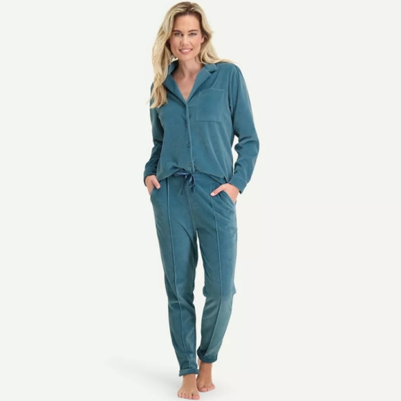 Cyell Dusty Pink Velvet 2 Piece Loungewear Set Size EU 42 US XL - Picture 3 of 16